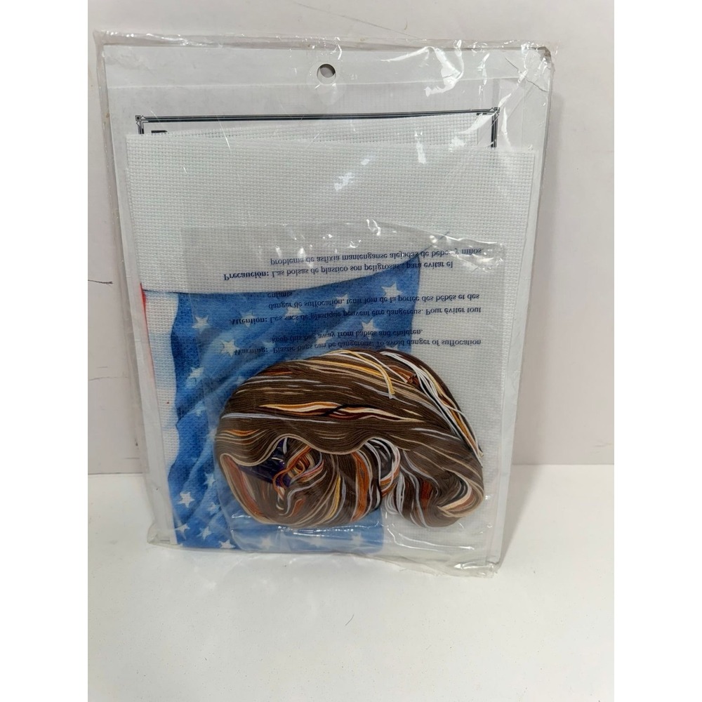 Bucilla FREEDOM Counted Cross Stitch Kit 42551 American Flag Eagle 1999 See PICT - Picture 2 of 3